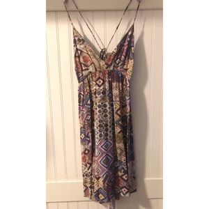 Pattern mini dress - tie back